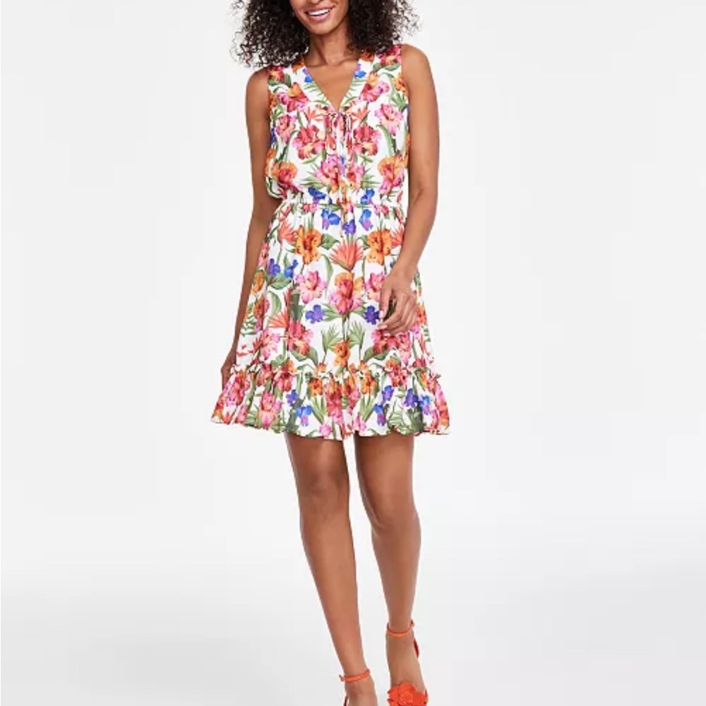 I.N.C. International Concepts
Women's Floral-Print Tie-Front Mini Dress -NWT&NBW